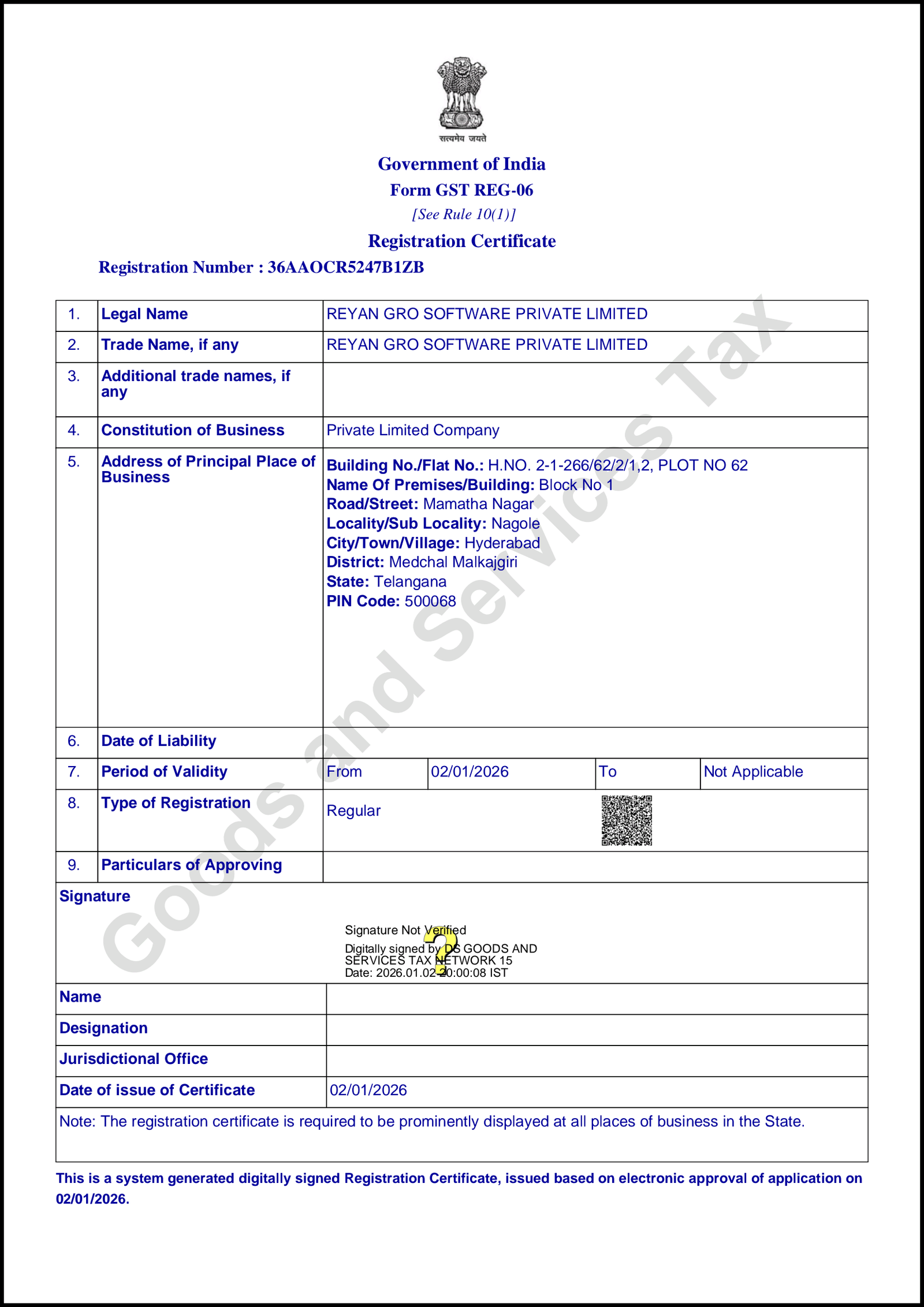 Certificate of Incorporation