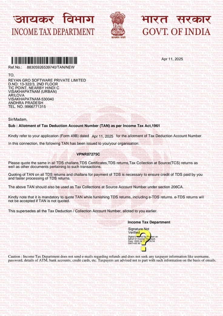 Udyam MSME Registration Certificate